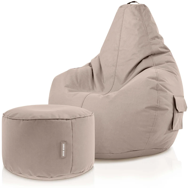 Gaming Sitzsack + Pouf Cozy im Set aus PVC