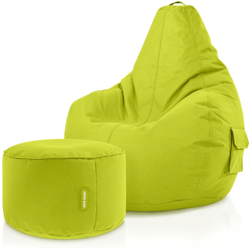 Gaming Sitzsack + Pouf Cozy im Set aus PVC