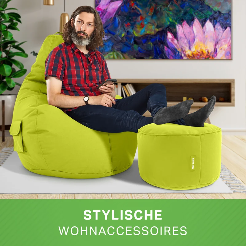Gaming Sitzsack + Pouf Cozy im Set aus PVC