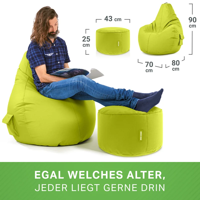 Gaming Sitzsack + Pouf Cozy im Set aus PVC
