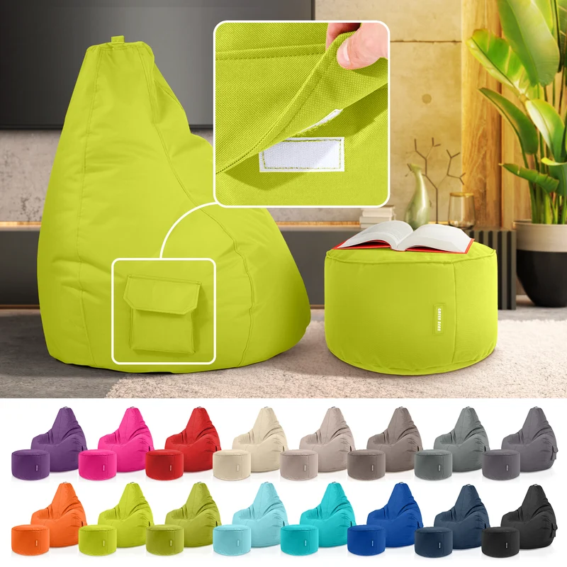 Gaming Sitzsack + Pouf Cozy im Set aus PVC