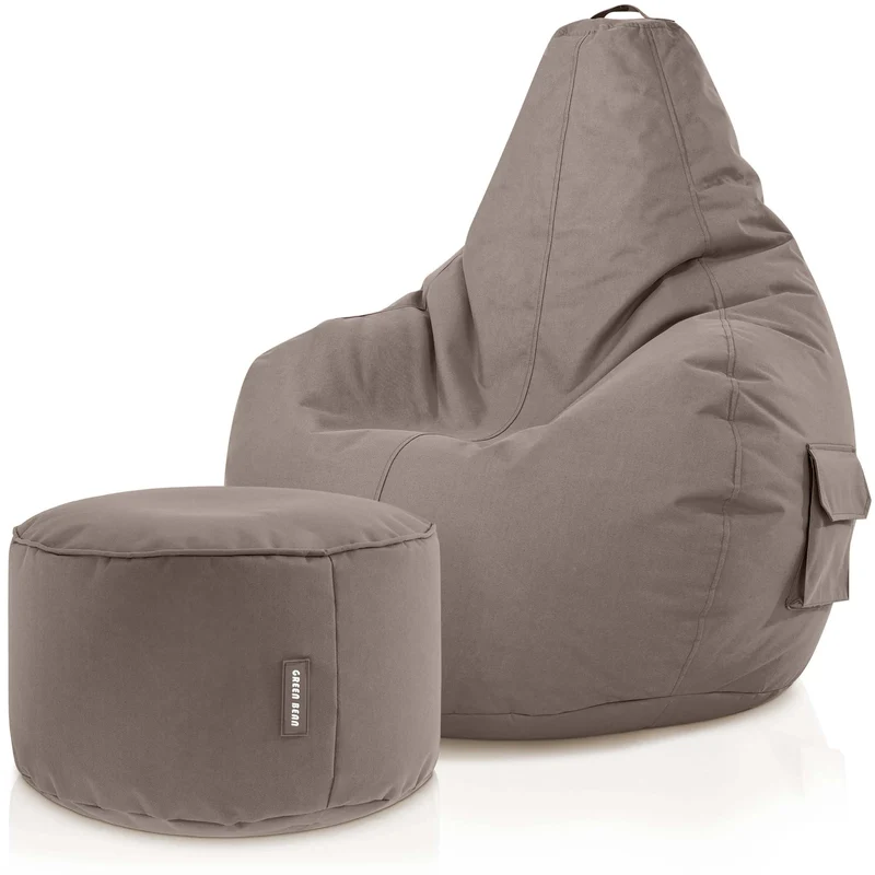 Gaming Sitzsack + Pouf Cozy im Set aus PVC