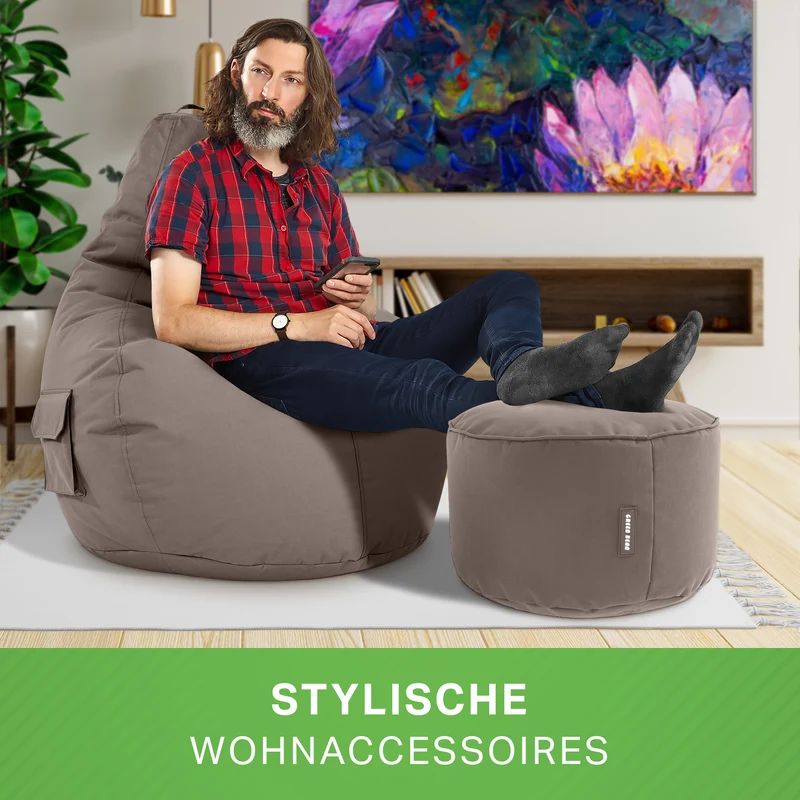 Gaming Sitzsack + Pouf Cozy im Set aus PVC