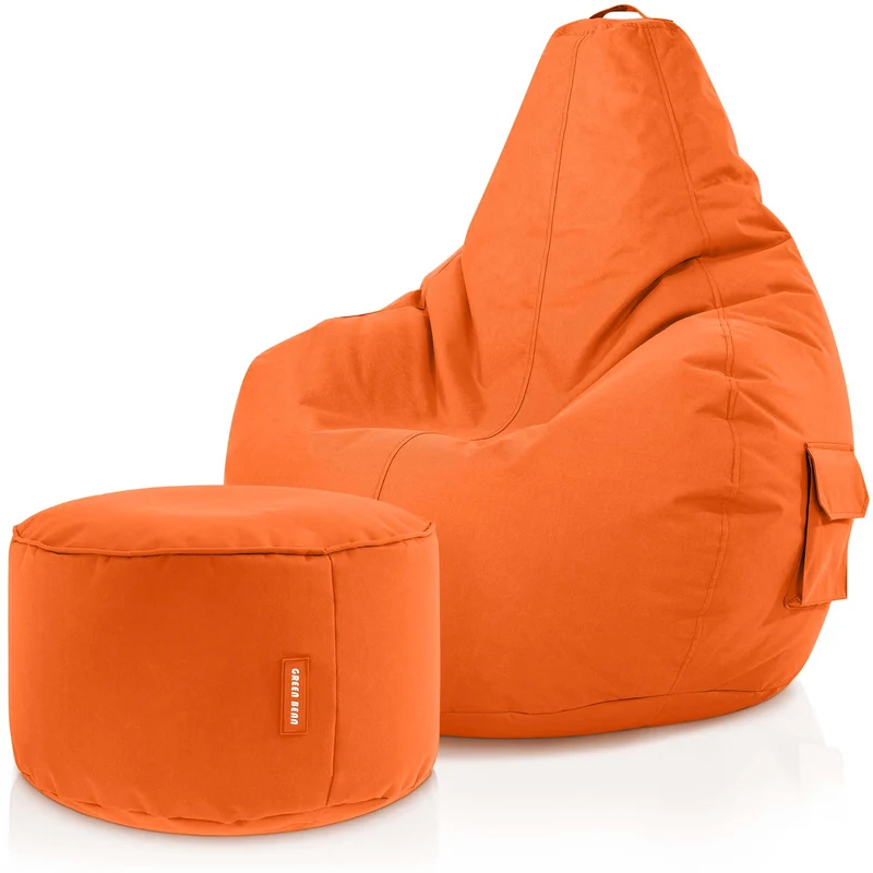 Gaming Sitzsack + Pouf Cozy im Set aus PVC