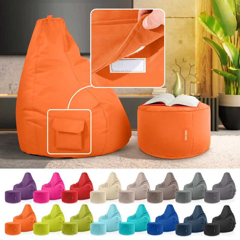 Gaming Sitzsack + Pouf Cozy im Set aus PVC