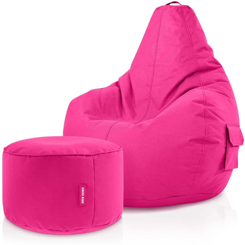 Gaming Sitzsack + Pouf Cozy im Set aus PVC