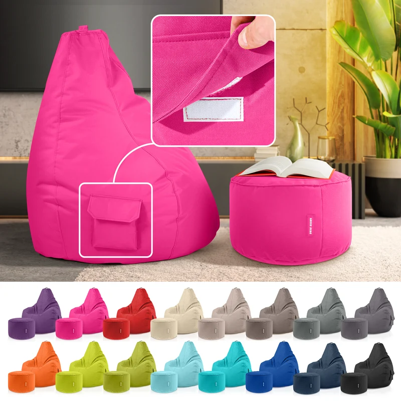 Gaming Sitzsack + Pouf Cozy im Set aus PVC