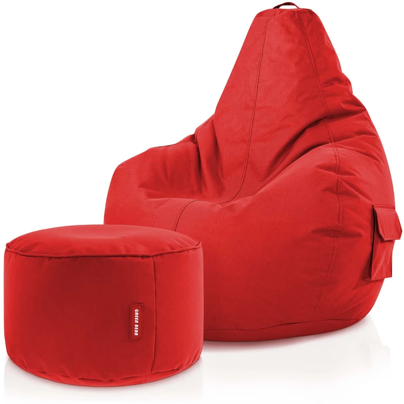 Gaming Sitzsack + Pouf Cozy im Set aus PVC