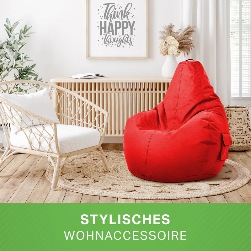 Gaming Sitzsack + Pouf Cozy im Set aus PVC