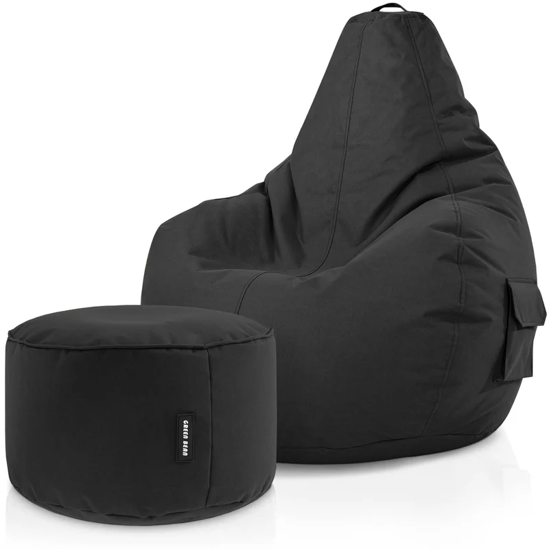 Gaming Sitzsack + Pouf Cozy im Set aus PVC