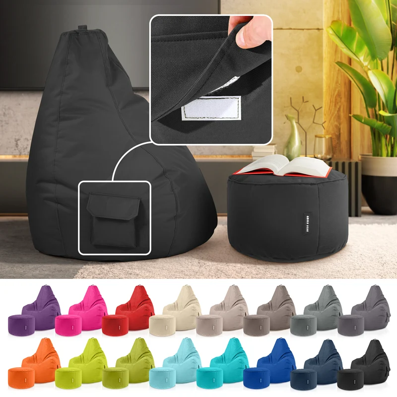 Gaming Sitzsack + Pouf Cozy im Set aus PVC