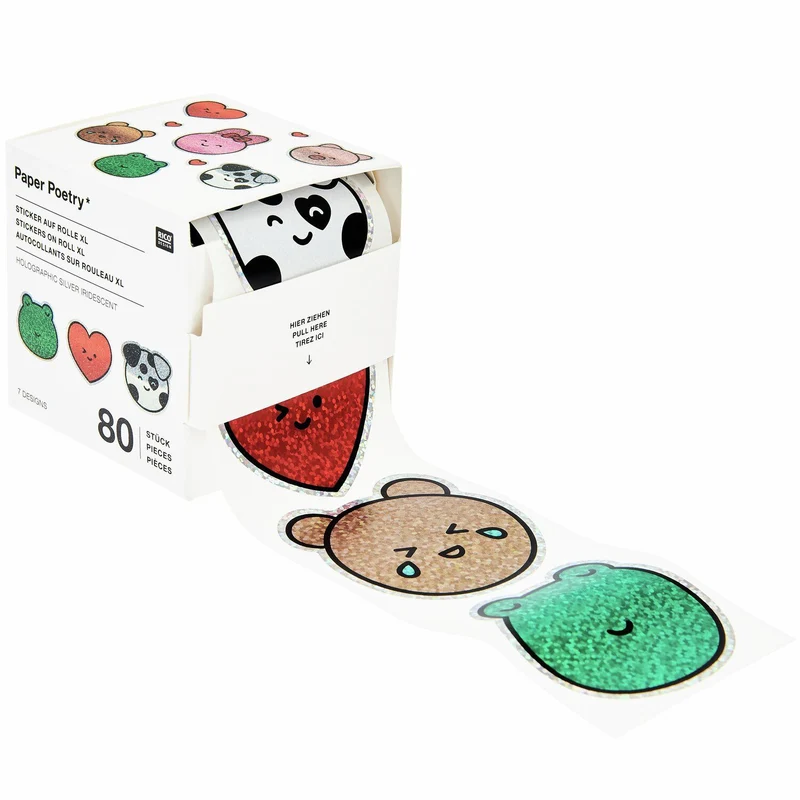HOLOGRAPHIC STICKERS CHINGU ANIMALS - 80 PCS