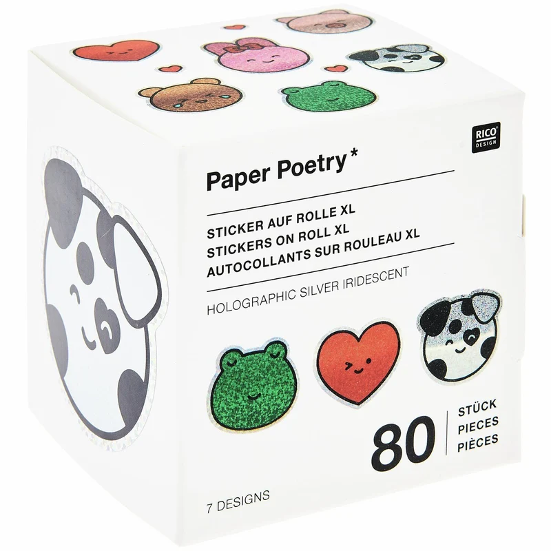 HOLOGRAPHIC STICKERS CHINGU ANIMALS - 80 PCS