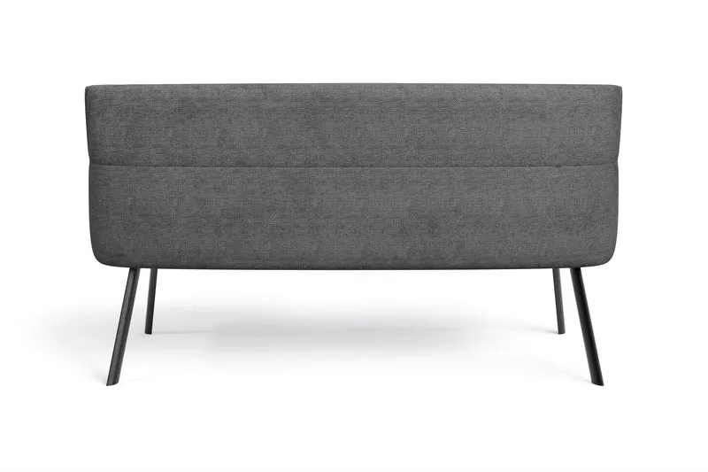 Bank CALIFORNIA / Rücken Webstoff anthrazit oder grün / Sitz Vintage-Velvet anthrazit oder grün mit Keder / Gestell Metall schwarz / Bank mit Rückenlehne / B 180, H 88, T 63 cm