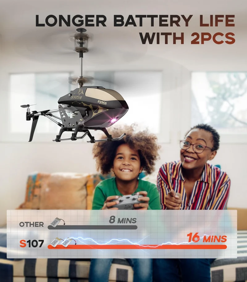SYMA RC Helicopter Toy with 16Mins
