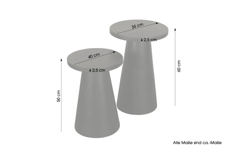 Beistelltisch CONE / Massivholz Akazie schwarz oder white wash lackiert / D 35, H 60 cm oder D 40, H 50 cm