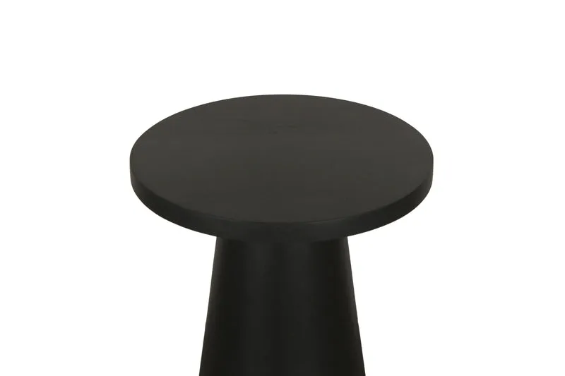Beistelltisch CONE / Massivholz Akazie schwarz oder white wash lackiert / D 35, H 60 cm oder D 40, H 50 cm