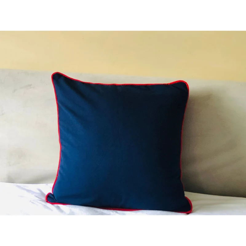 Boho NavyThrow Pillow Cover, Modern Decorative Throw Pillow, Custom Pillows with Piping