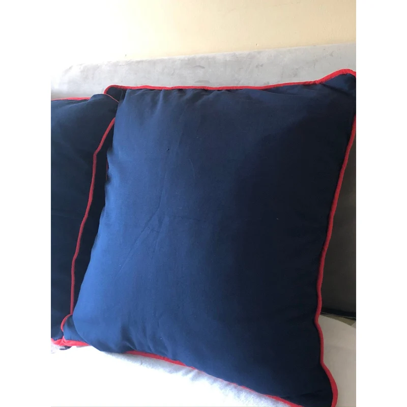 Boho NavyThrow Pillow Cover, Modern Decorative Throw Pillow, Custom Pillows with Piping