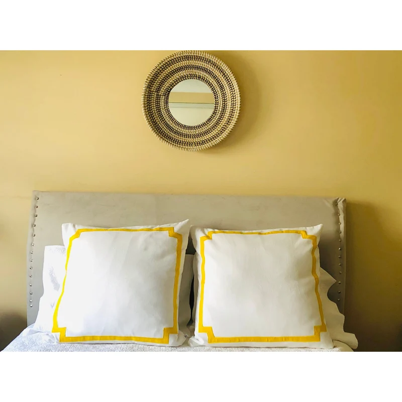 Euro Pillow Sham Covers, White Trim Pillows, Custom Bed Shams by Snazzy Living