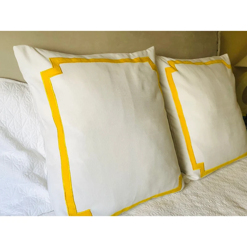 Euro Pillow Sham Covers, White Trim Pillows, Custom Bed Shams by Snazzy Living