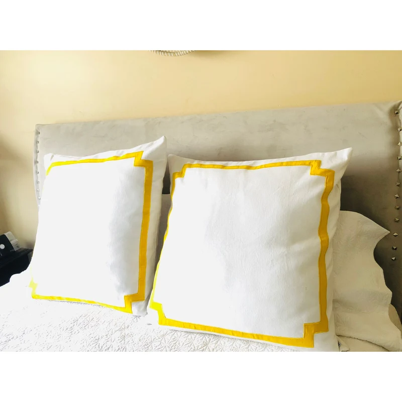 Euro Pillow Sham Covers, White Trim Pillows, Custom Bed Shams by Snazzy Living