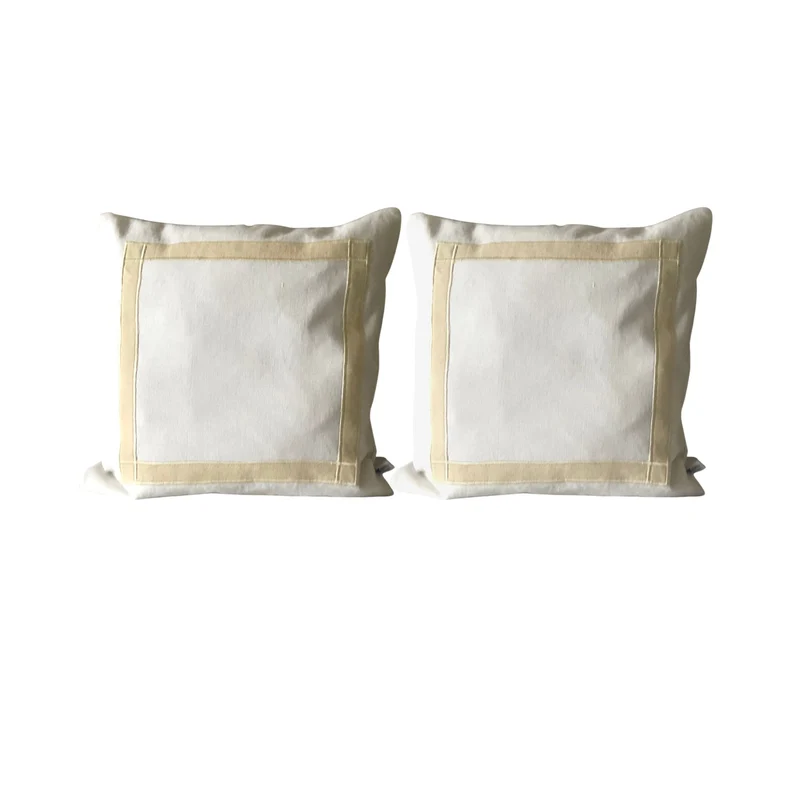 White Trim Embroidered Throw Pillows, Embroidered Sofa Modern Couch Pillows, Home Decor for Living room