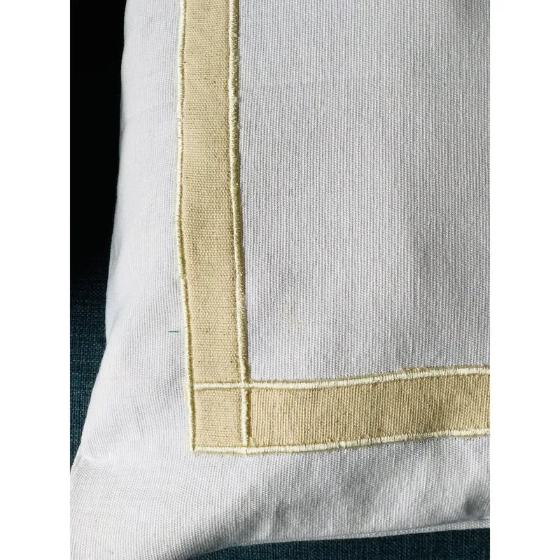 White Trim Embroidered Throw Pillows, Embroidered Sofa Modern Couch Pillows, Home Decor for Living room