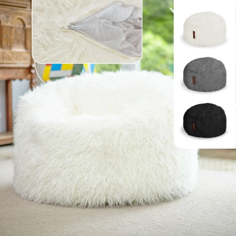 XXL Pouf aus Kunstfell