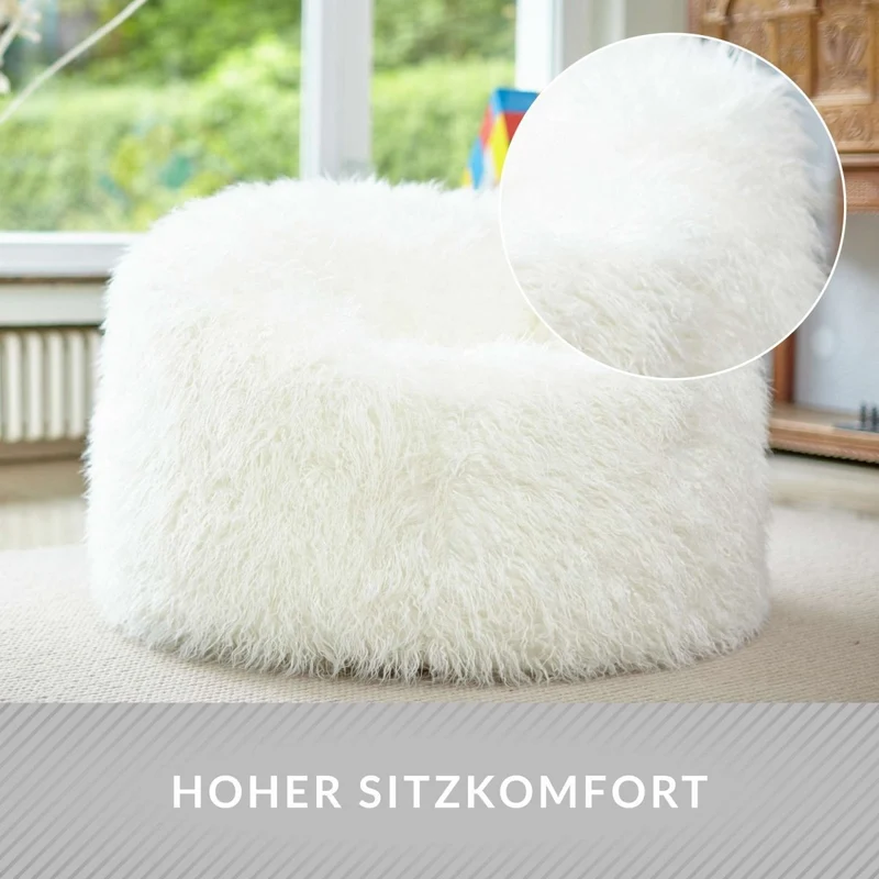 XXL Pouf aus Kunstfell