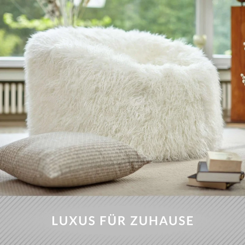 XXL Pouf aus Kunstfell