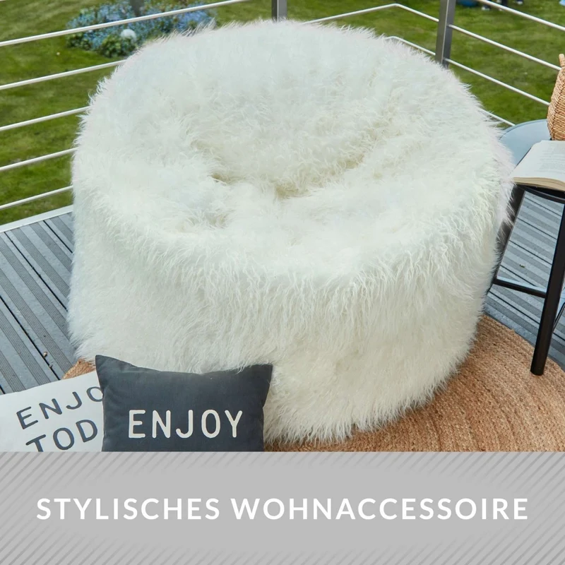 XXL Pouf aus Kunstfell