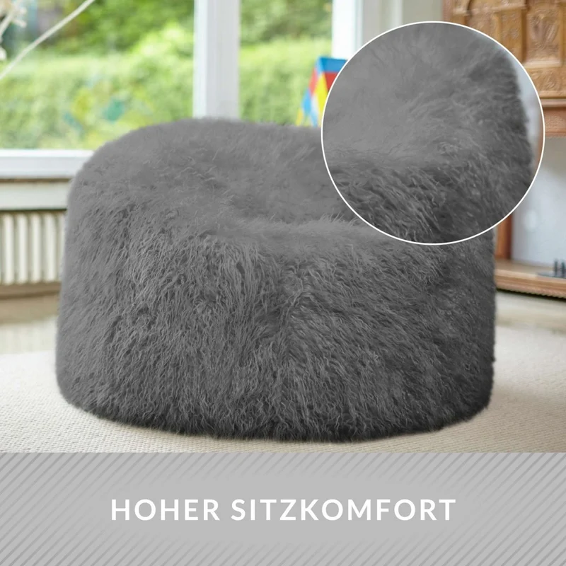 XXL Pouf aus Kunstfell
