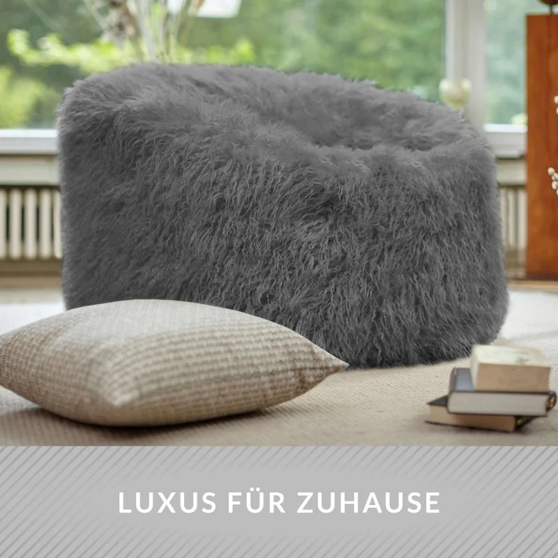 XXL Pouf aus Kunstfell