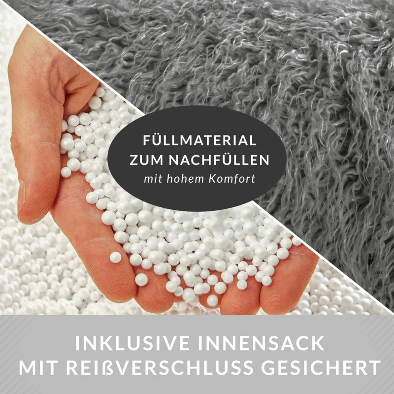 XXL Pouf aus Kunstfell