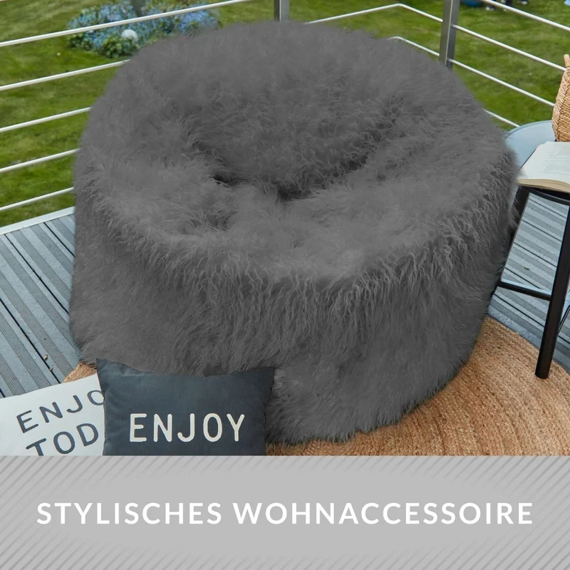 XXL Pouf aus Kunstfell