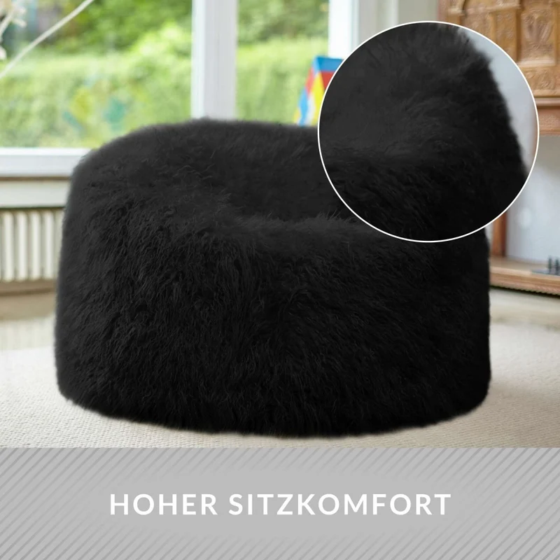 XXL Pouf aus Kunstfell