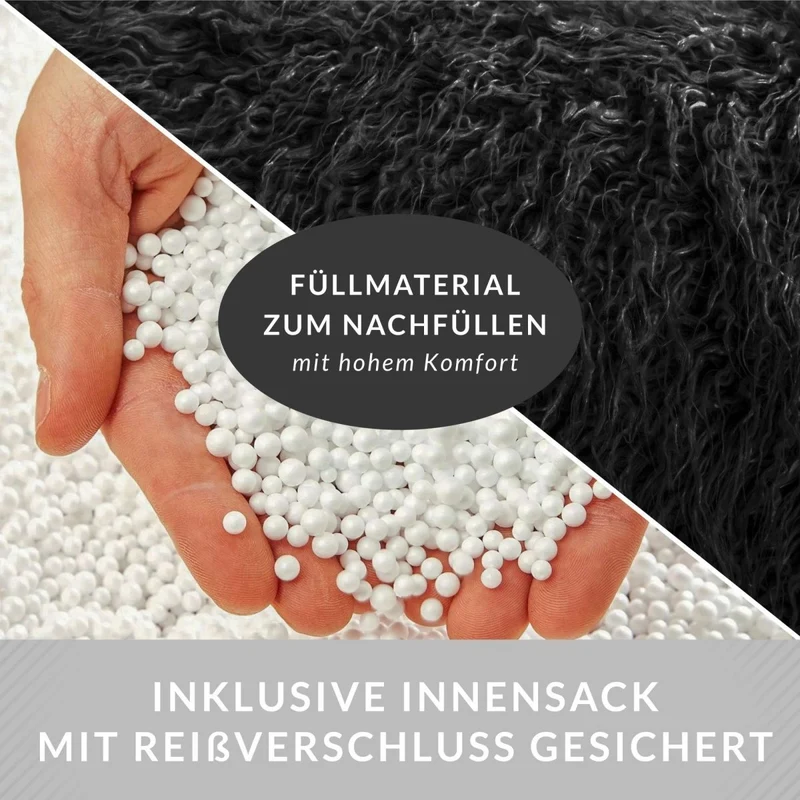 XXL Pouf aus Kunstfell