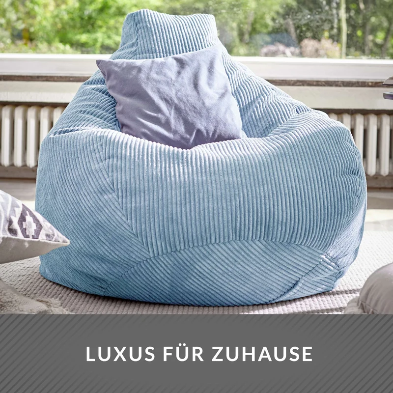 Cozy Sitzsack mit Rückenlehne in Cord-Optik