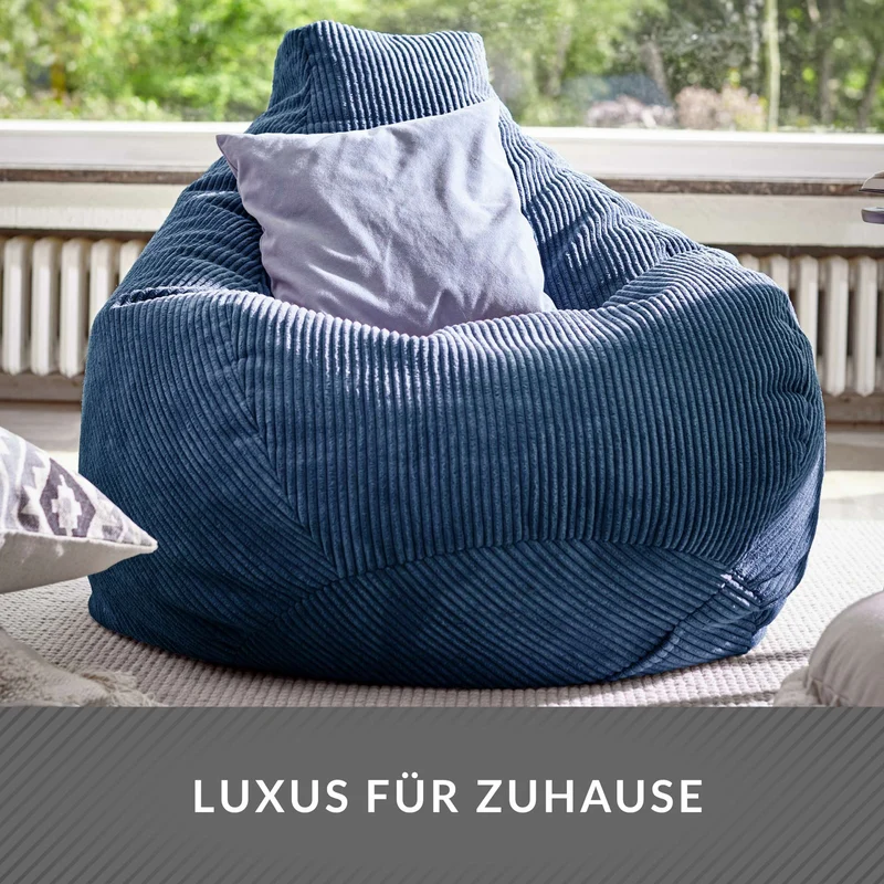Cozy Sitzsack mit Rückenlehne in Cord-Optik