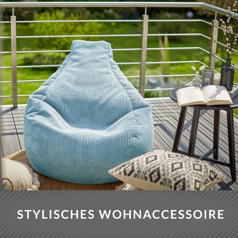 Cozy Sitzsack mit Rückenlehne in Cord-Optik