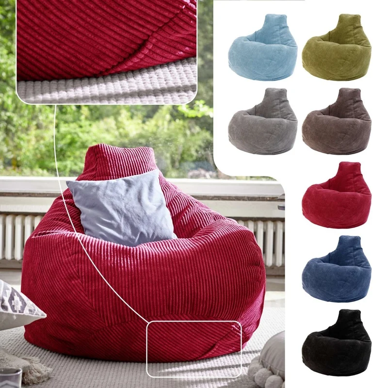 Cozy Sitzsack mit Rückenlehne in Cord-Optik