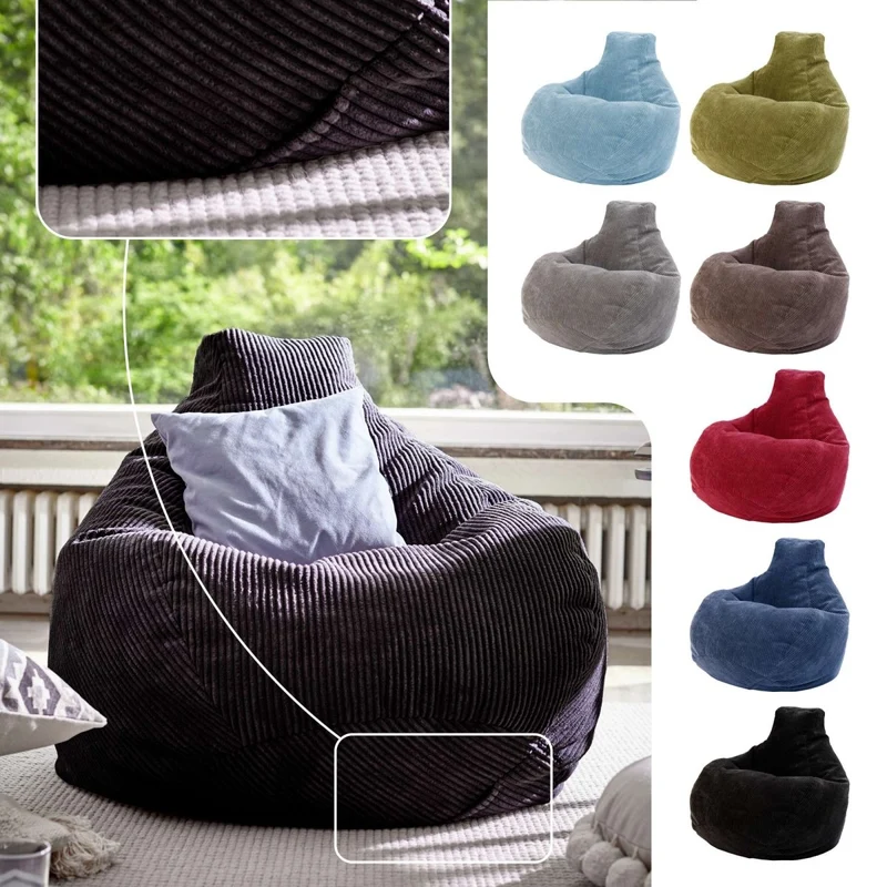 Cozy Sitzsack mit Rückenlehne in Cord-Optik