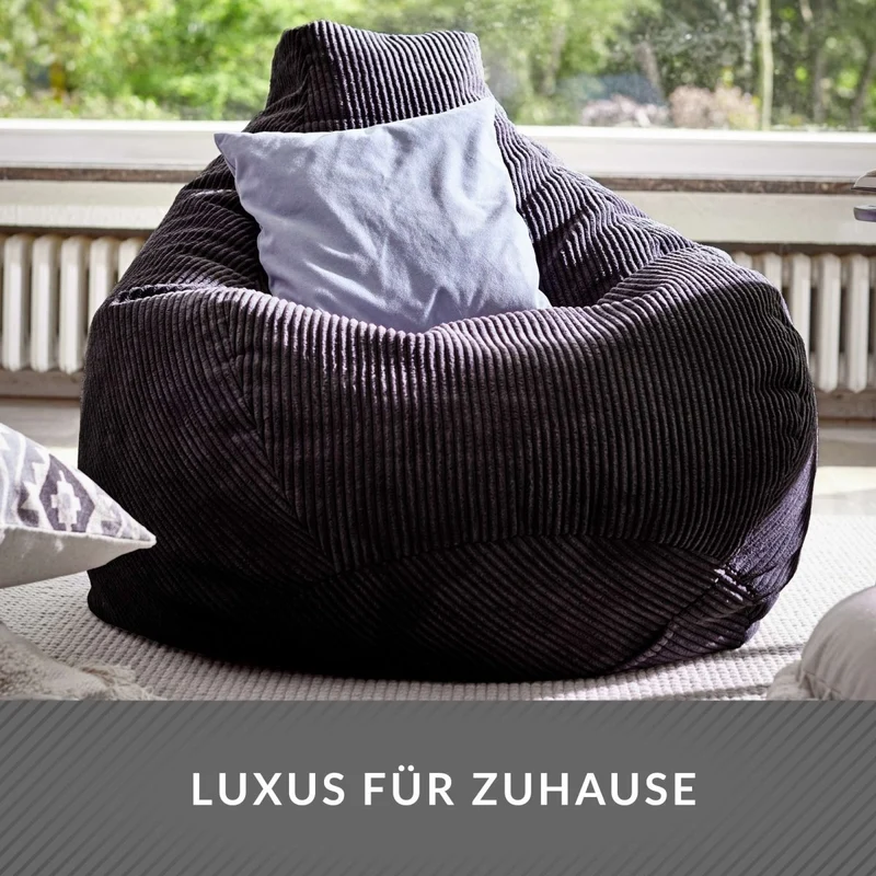 Cozy Sitzsack mit Rückenlehne in Cord-Optik