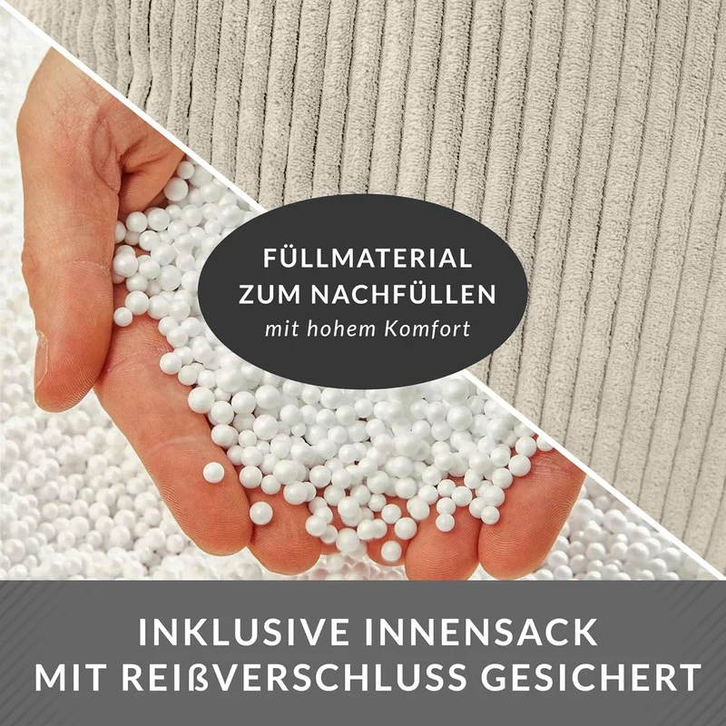 Cozy Sitzsack mit Rückenlehne in Cord-Optik