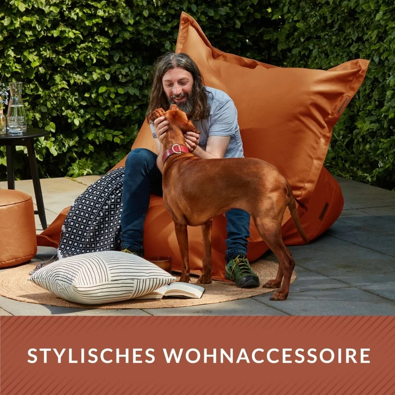 Square Riesensitzsack aus Kunstleder für Indoor & Outdoor