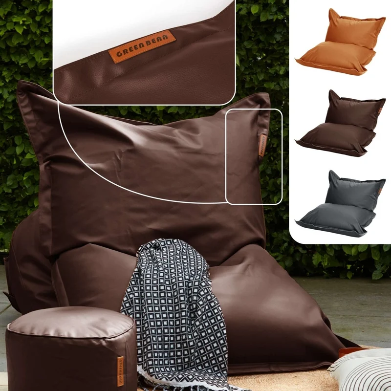 Square Riesensitzsack aus Kunstleder für Indoor & Outdoor