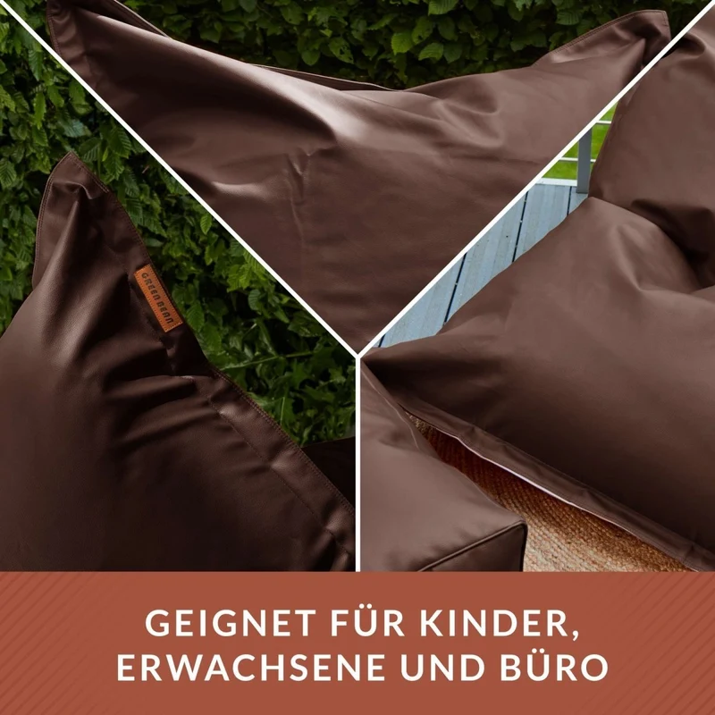 Square Riesensitzsack aus Kunstleder für Indoor & Outdoor