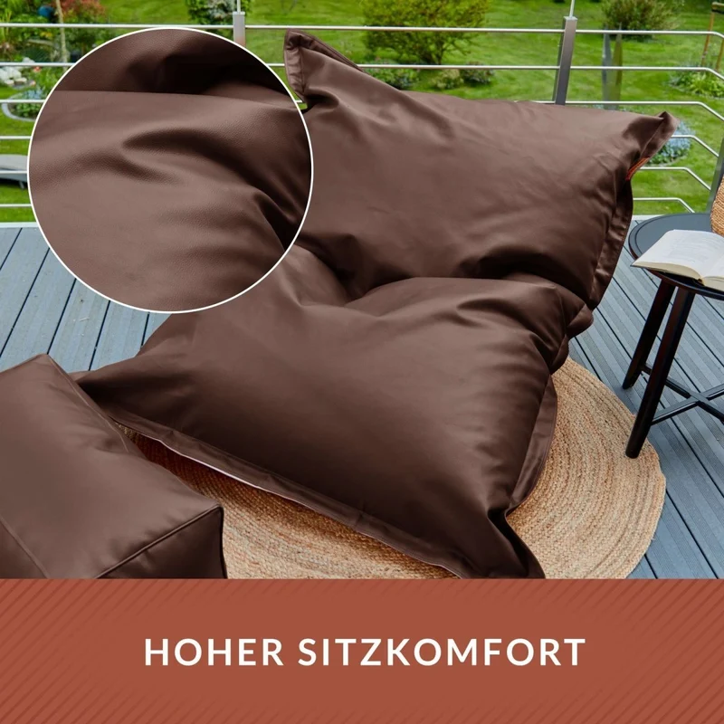 Square Riesensitzsack aus Kunstleder für Indoor & Outdoor