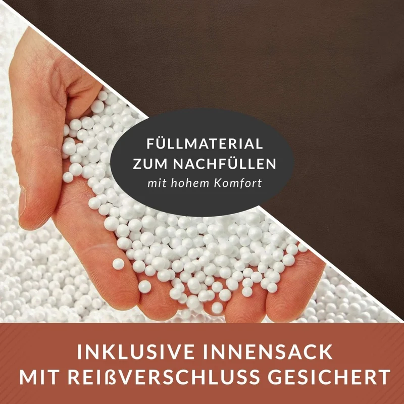 Square Riesensitzsack aus Kunstleder für Indoor & Outdoor